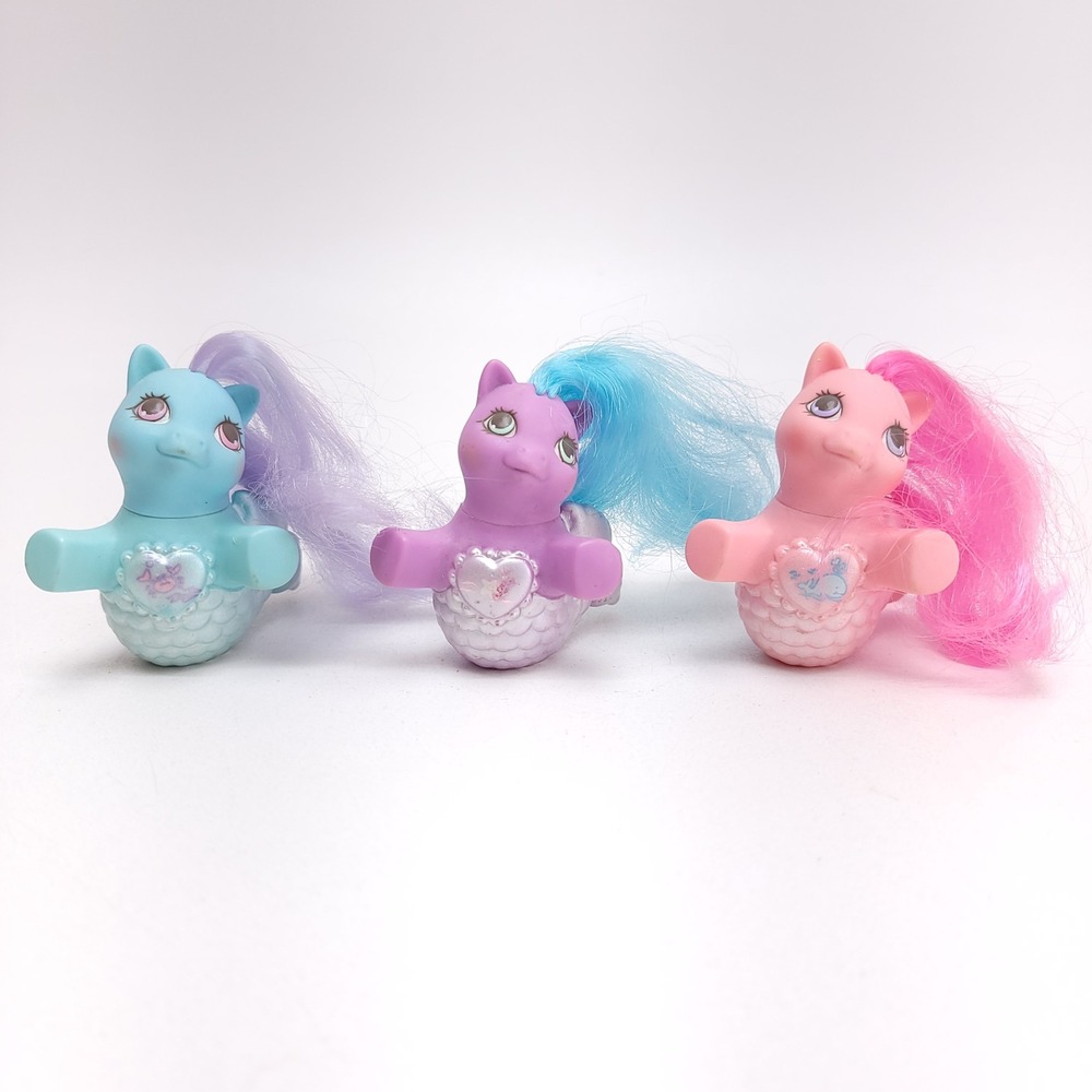 Vintage 1991 Hasbro My Little Pony Mermaid Ponies G1 Set of 3 Pink Purple Blue
